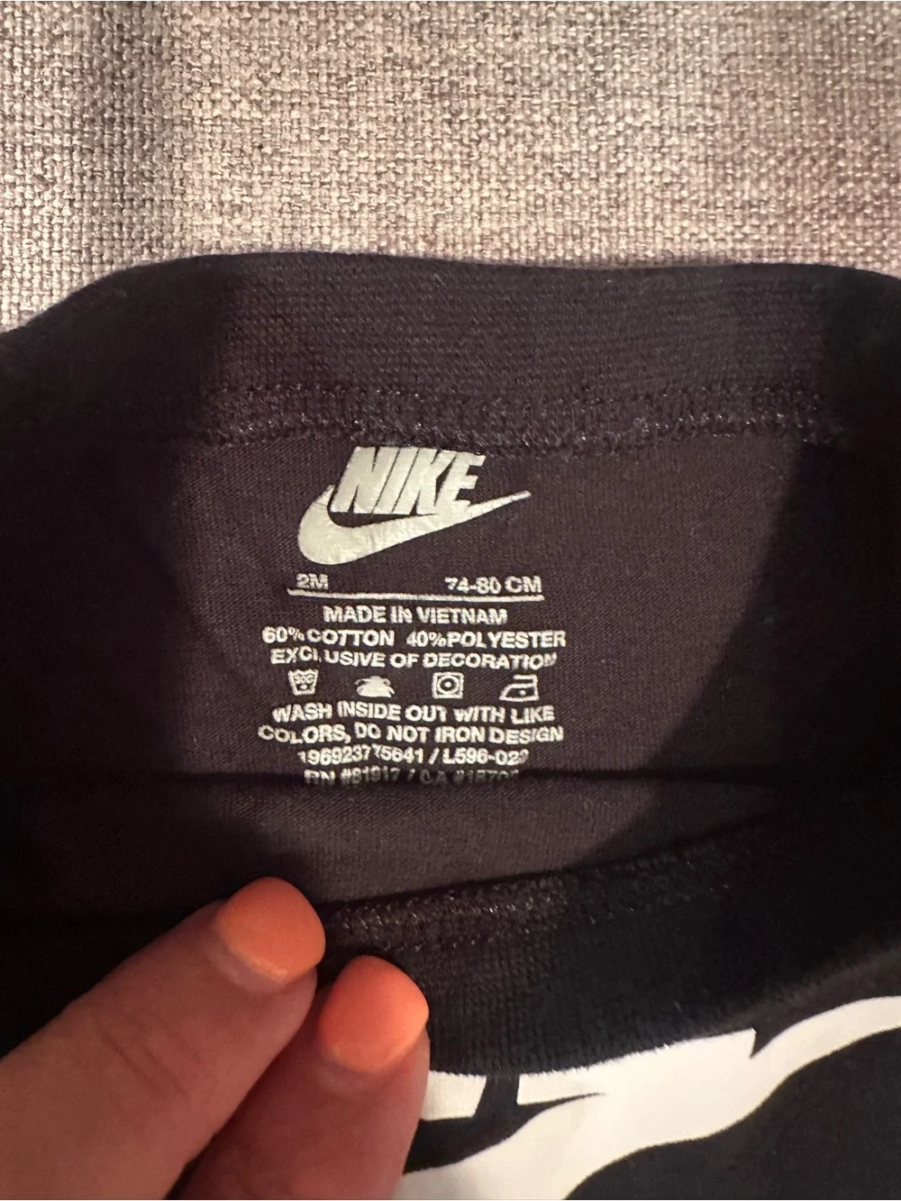Nike Black Tee and Shorts Set with White Swoosh - Picture 2 of 2